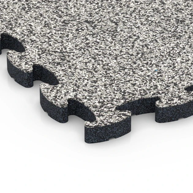 Detailaufnahme der Randausprägung von WARCO-Produkt 6950, Płyty na boisko, Format 44,6 x 44,6 × 2,8 cm, Farbe Szary granit.