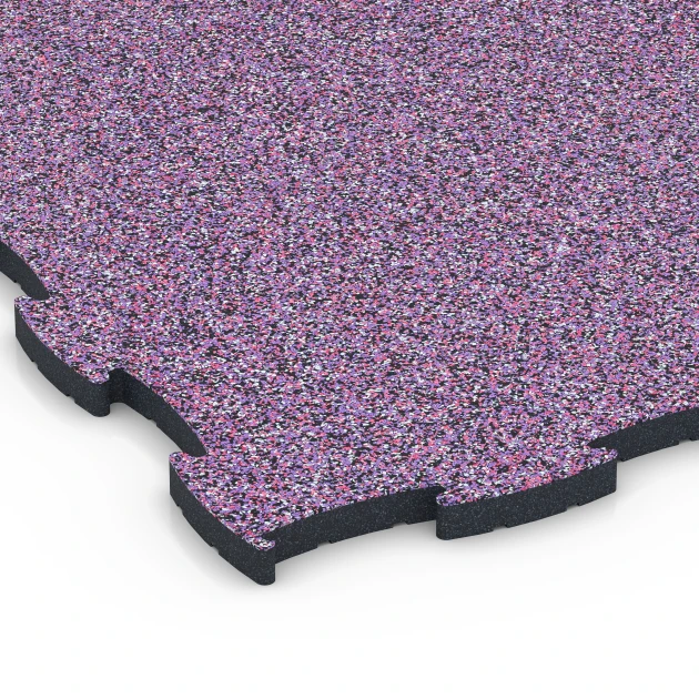 Detailaufnahme der Randausprägung von WARCO-Produkt 6891, Fitness Max Floor System, Format 97,1 x 97,1 x 2,8 cm, Farbe Lawenda.