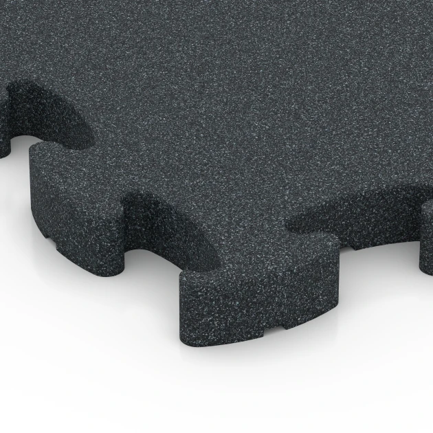 Detailaufnahme der Randausprägung von WARCO-Produkt 6967, Fitness Premium podłoga Plus, Format 45,9 x 45,9 x 2,8 cm, Farbe Antracyt.