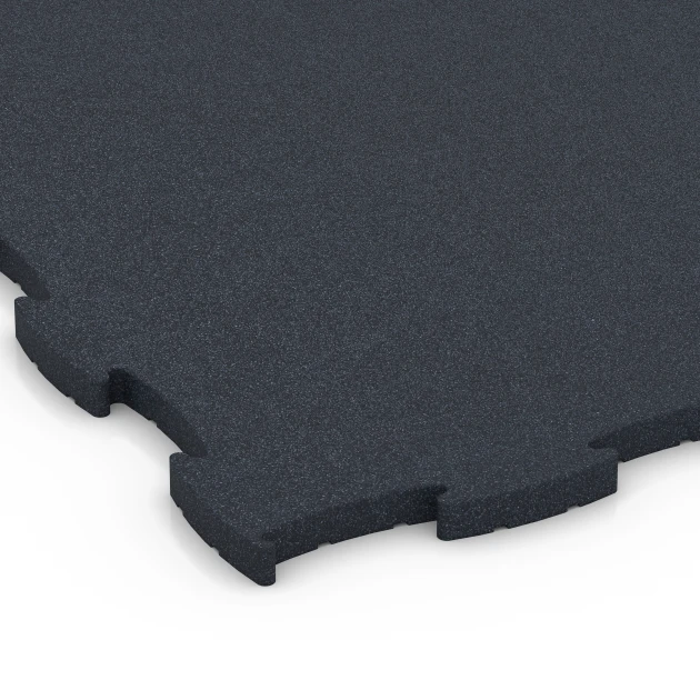 Detailaufnahme der Randausprägung von WARCO-Produkt 6969, Fitness Premium podłoga Plus, Format 99 x 99 x 2,8 cm, Farbe Antracyt.