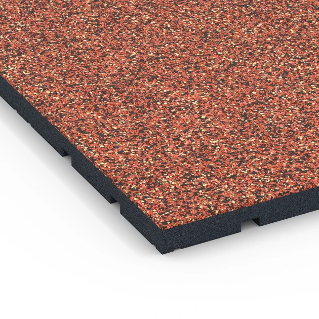 Detailaufnahme der Randausprägung von WARCO-Produkt 7136, Podłoga na siłownię zewnętrzną, Format 60 x 60 x 3 cm | 0,36 m², Farbe Etna.