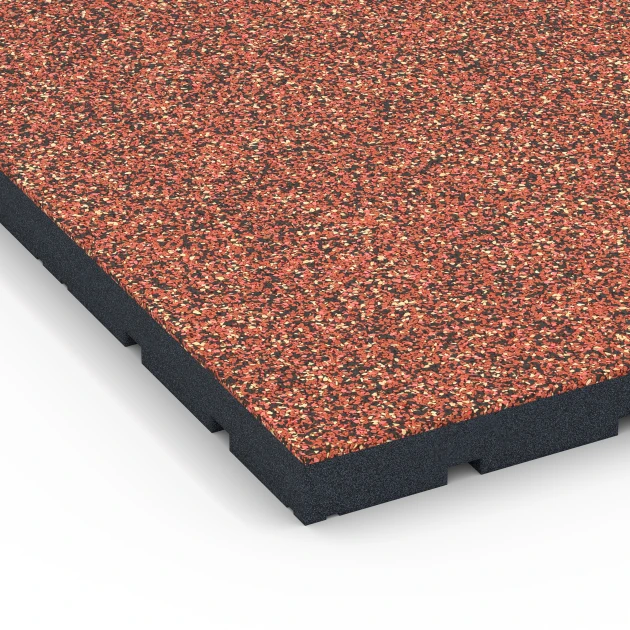 Detailaufnahme der Randausprägung von WARCO-Produkt 7145, Podłoga na siłownię zewnętrzną, Format 60 x 60 x 4 cm | 0,36 m², Farbe Etna.
