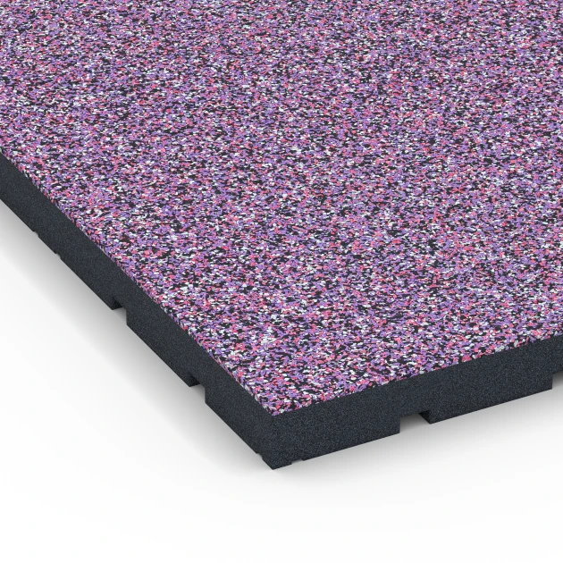 Detailaufnahme der Randausprägung von WARCO-Produkt 7146, Podłoga na siłownię zewnętrzną, Format 60 x 60 x 4 cm | 0,36 m², Farbe Lawenda.