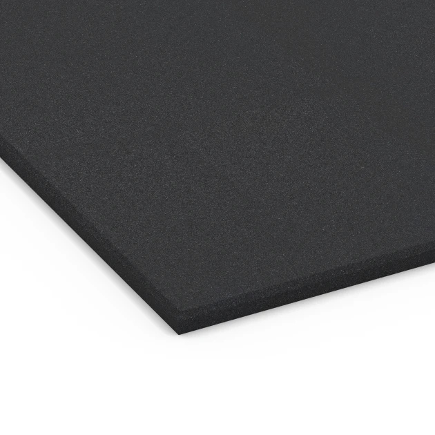Detailaufnahme der Randausprägung von WARCO-Produkt 7073, Fitness Performance Basic podłoga sportowa, Format 100 x 100 x 1,5 cm | 1,00 m², Farbe Antracyt.