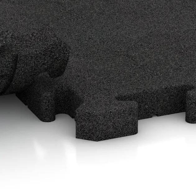 Großaufnahme vom Verbindungssystem von WARCO-Boden 4076 - Nawierzchnia sportowa dla psów HD im Farbdesign Antracyt. Abmessungen 1000 x 1000 x 40 mm.