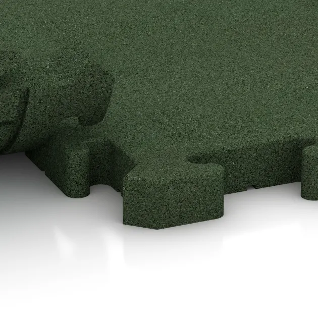 Großaufnahme vom Verbindungssystem von WARCO-Boden 4078 - Nawierzchnia sportowa dla psów HD im Farbdesign Zielony trawiasty. Abmessungen 1000 x 1000 x 40 mm.