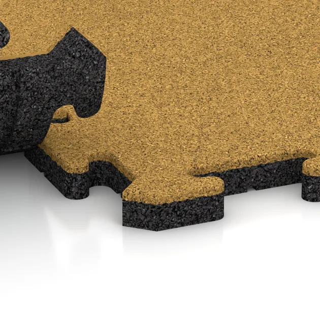 Großaufnahme vom Verbindungssystem von WARCO-Boden 5293 - Płytka na obrzeża basenu im Farbdesign Żółty cytrynowy. Abmessungen 500 x 500 x 30 mm.