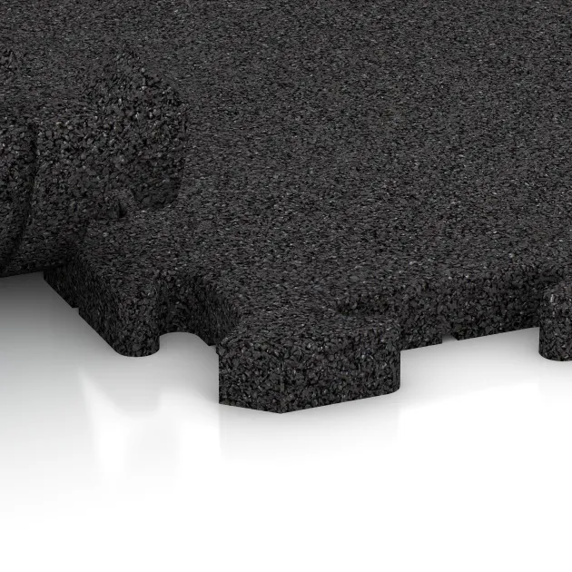 Großaufnahme vom Verbindungssystem von WARCO-Boden 2803 - Nawierzchnia sportowa dla psów HD im Farbdesign Antracyt. Abmessungen 500 x 500 x 30 mm.