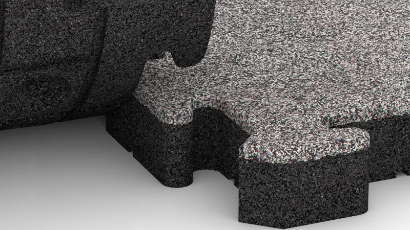 Połączenie typu puzzle z delikatnie zaokrągloną fazą