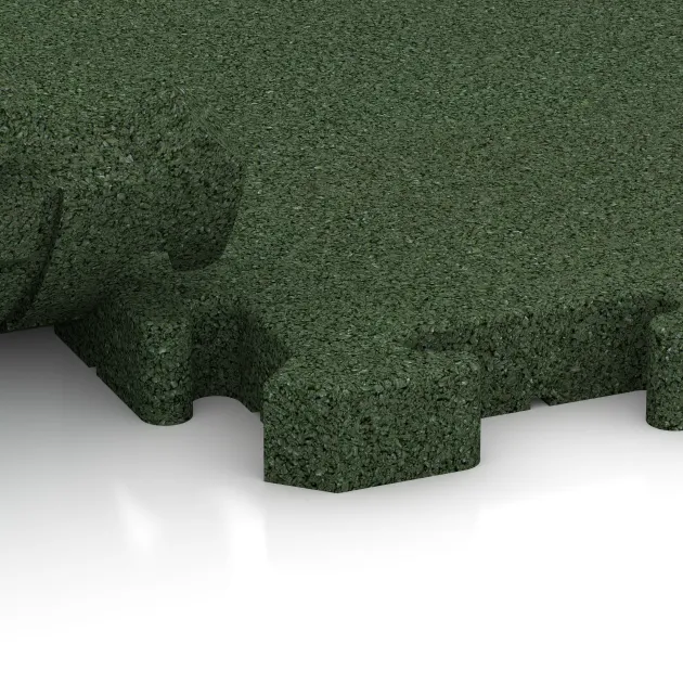 Großaufnahme vom Verbindungssystem von WARCO-Boden 5161 - Płyta brzegowa HD im Farbdesign Zielony trawiasty. Abmessungen 1000 x 485 x 40 mm.