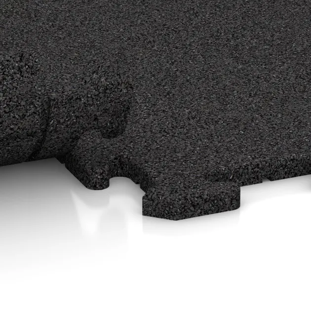 Großaufnahme vom Verbindungssystem von WARCO-Boden 3959 - Nawierzchnia sportowa dla psów HD im Farbdesign Antracyt. Abmessungen 1000 x 1000 x 18 mm.
