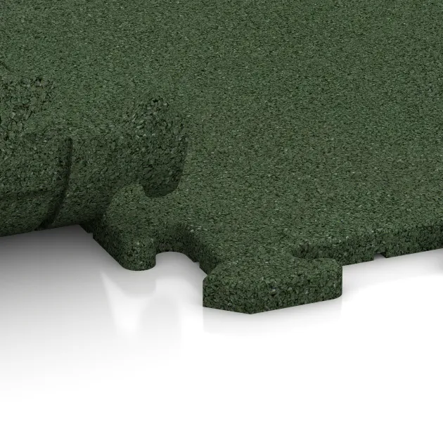 Großaufnahme vom Verbindungssystem von WARCO-Boden 3961 - Nawierzchnia sportowa dla psów HD im Farbdesign Zielony trawiasty. Abmessungen 1000 x 1000 x 18 mm.