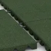 Großaufnahme vom Verbindungssystem von WARCO-Boden 3985 - Płyta podłogowa dla psów im Farbdesign Zielony trawiasty. Abmessungen 500 x 500 x 40 mm.
