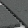 Großaufnahme vom Verbindungssystem von WARCO-Boden 3986 - Płyta podłogowa dla psów im Farbdesign Szary łupkowy. Abmessungen 500 x 500 x 40 mm.