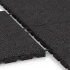 Großaufnahme vom Verbindungssystem von WARCO-Boden 3977 - Płyta podłogowa dla psów im Farbdesign Antracyt. Abmessungen 500 x 500 x 30 mm.