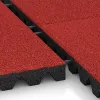 Großaufnahme vom Verbindungssystem von WARCO-Boden 5572 - Mata bezpieczeństwa na plac zabaw 5 cm - EN 1177 ≤ 145 cm im Farbdesign Ciemny róż. Abmessungen 500 x 500 x 50 mm.