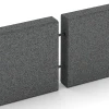 Großaufnahme vom Verbindungssystem von WARCO-Boden 2595 - Krawężnik gumowy im Farbdesign Szary łupkowy. Abmessungen 100 × 5 × 25 cm.