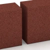 Großaufnahme vom Verbindungssystem von WARCO-Boden 7029 - Stopień z granulatu gumowego im Farbdesign Czerwony ceglasty. Abmessungen 100 x 30 x 15 cm.