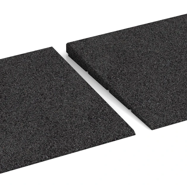 Großaufnahme vom Verbindungssystem von WARCO-Boden 2308 - Rampa progowa 75 cm im Farbdesign Antracyt. Abmessungen 75 x 30 cm | 8 < 25 mm.