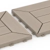 Großaufnahme vom Verbindungssystem von WARCO-Boden 6350 - Wzór kasetonowy – Płytki tarasowe im Farbdesign Wanilia. Abmessungen 30 x 30 x 2 cm.