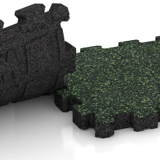 Großaufnahme vom Verbindungssystem von WARCO-Boden 5228 - Płytka na obrzeża basenu bezfugowa im Farbdesign Trawnik angielski. Abmessungen 30,6 x 30,6 x 3 cm | 0,094 m².