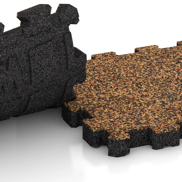 Großaufnahme vom Verbindungssystem von WARCO-Boden 6107 - Płytka na obrzeża basenu bezfugowa im Farbdesign Terakota. Abmessungen 306 x 306 x 30 mm.