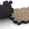 Großaufnahme vom Verbindungssystem von WARCO-Boden 6108 - Płytka na obrzeża basenu bezfugowa im Farbdesign Trawertyn. Abmessungen 306 x 306 x 30 mm.