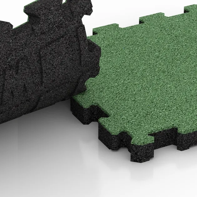 Großaufnahme vom Verbindungssystem von WARCO-Boden 5239 - Płytka na obrzeża basenu bezfugowa im Farbdesign Blady zielony. Abmessungen 306 x 306 x 30 mm.