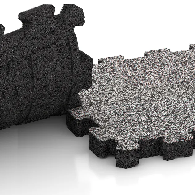 Großaufnahme vom Verbindungssystem von WARCO-Boden 5227 - Płytka na obrzeża basenu bezfugowa im Farbdesign Szary melanż. Abmessungen 306 x 306 x 30 mm.