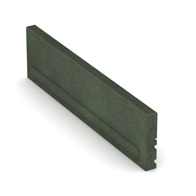 Großaufnahme vom Verbindungssystem von WARCO-Boden 3786 - Krawężnik gumowy elastyczny im Farbdesign Zielony trawiasty. Abmessungen 100 × 5 × 25 cm.