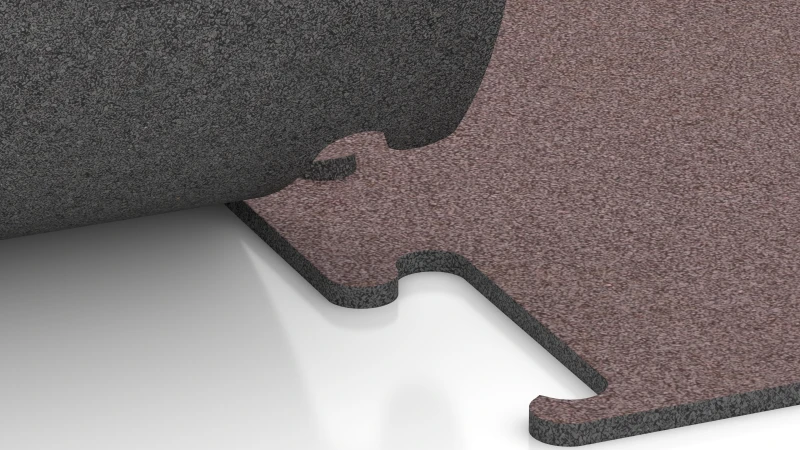 Wycięte połączenie puzzlowe bez fazy