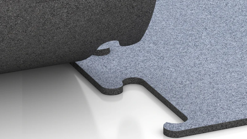 Wycięte połączenie puzzlowe bez fazy