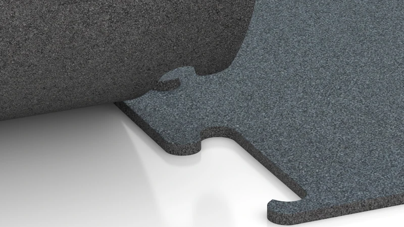 Wycięte połączenie puzzlowe bez fazy