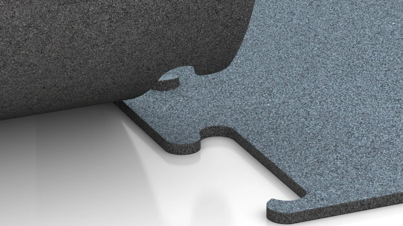 Wycięte połączenie puzzlowe bez fazy