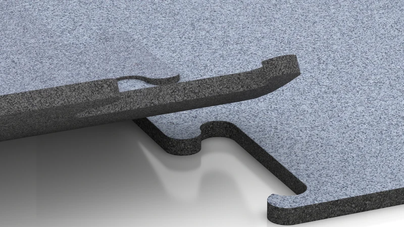 Wycięte połączenie puzzlowe bez fazy