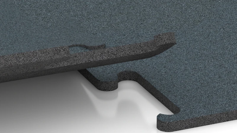 Wycięte połączenie puzzlowe bez fazy