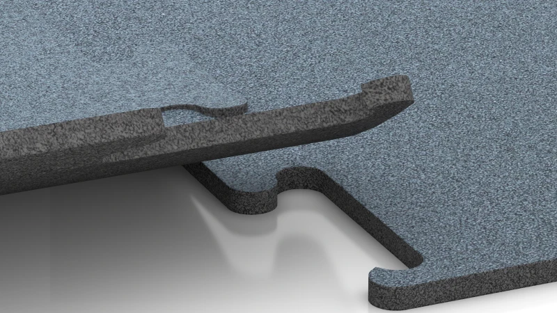 Wycięte połączenie puzzlowe bez fazy