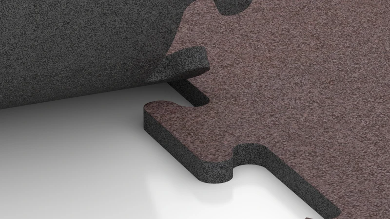 Wycięte połączenie puzzlowe bez fazy