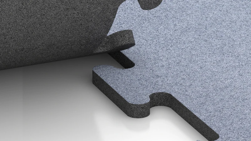 Wycięte połączenie puzzlowe bez fazy