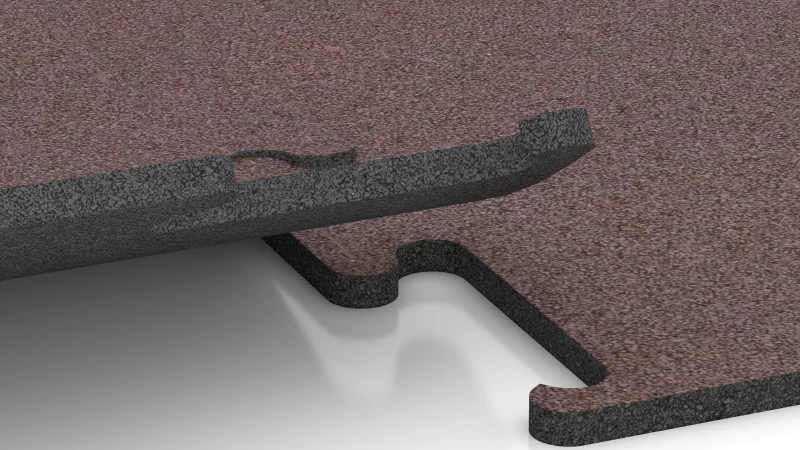 Wycięte połączenie puzzlowe bez fazy