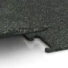 Großaufnahme vom Verbindungssystem von WARCO-Boden 3771 - Nawierzchnia Fitness Performance Elite im Farbdesign Zielony lekko nakrapiany. Abmessungen 500 x 500 x 15 mm.