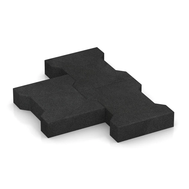 Großaufnahme vom Verbindungssystem von WARCO-Boden 3845 - Kostka brukowa im Farbdesign Antracyt. Abmessungen 20 × 16,5 × 4,3 cm | 0,0278 m².