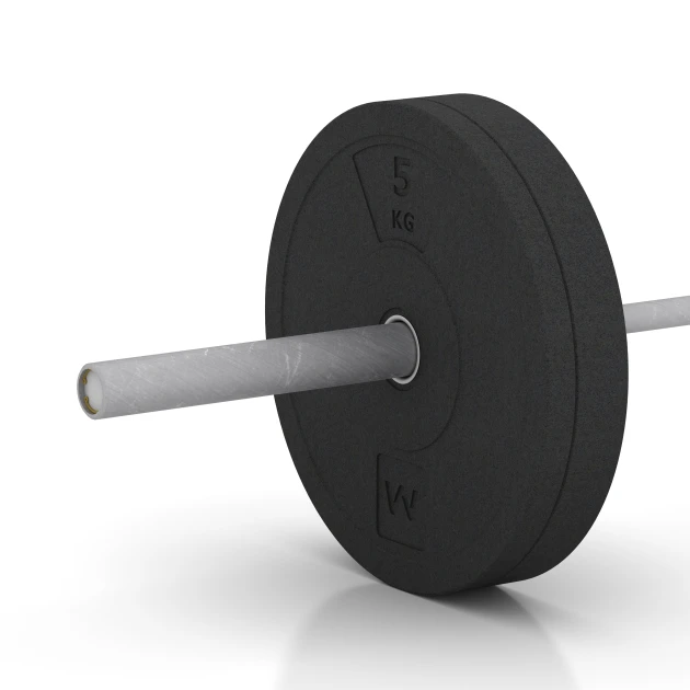 Großaufnahme vom Verbindungssystem von WARCO-Boden 6084 - Bumper Plate im Farbdesign Antracyt. Abmessungen 5 kg | ø 45,4 x 3,15 cm.