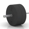 Großaufnahme vom Verbindungssystem von WARCO-Boden 6087 - Bumper Plate im Farbdesign Antracyt. Abmessungen 20 kg | ø 45,4 x 11,38 cm.