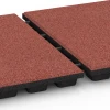 Großaufnahme vom Verbindungssystem von WARCO-Boden 6136 - Płyta amortyzująca – 170 cm im Farbdesign Czerwony pomidorowy. Abmessungen 50 x 50 x 4,8 cm.