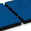 Großaufnahme vom Verbindungssystem von WARCO-Boden 6268 - Płyta amortyzująca – 180 cm im Farbdesign Błękit nieba. Abmessungen 50 x 50 x 6 cm.