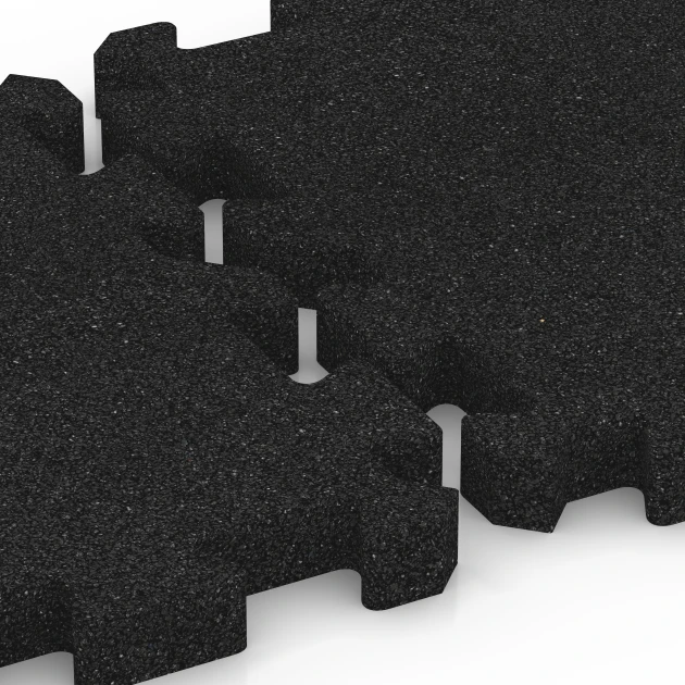 Großaufnahme vom Verbindungssystem von WARCO-Boden 6980 - Płyty na boisko im Farbdesign Antracyt. Abmessungen 50 x 50 x 4 cm | 0,25 m².