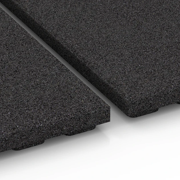 Großaufnahme vom Verbindungssystem von WARCO-Boden 6387 - Mata stajenna Premium im Farbdesign Antracyt. Abmessungen 100 x 100 x 4,5 cm | 1,00 m².