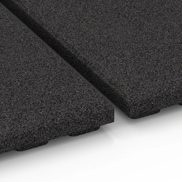 Großaufnahme vom Verbindungssystem von WARCO-Boden 6389 - Mata stajenna Luksus im Farbdesign Antracyt. Abmessungen 100 x 50 x 4,5 cm | 0,50 m².
