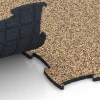 Großaufnahme vom Verbindungssystem von WARCO-Boden 6871 - Fitness Max Floor System im Farbdesign Terakota. Abmessungen 97,1 x 97,1 × 1,8 cm.